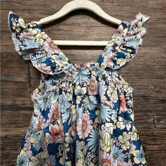 Pink and Blue Floral Ruffled Tiered Sundress - Picture 2 of 8